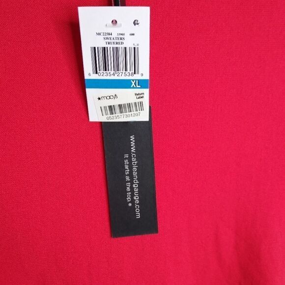 Cable & Gauge Open Cardigan Red XL - Picture 11 of 13